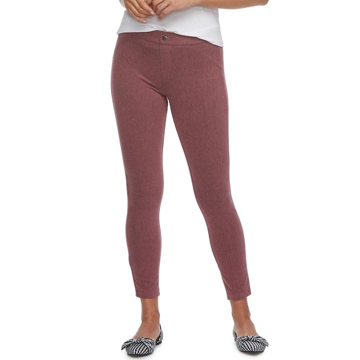 Women's Utopia By Hue Felted Twill Jean Skimmer Leggings, Size: Medium, Pink