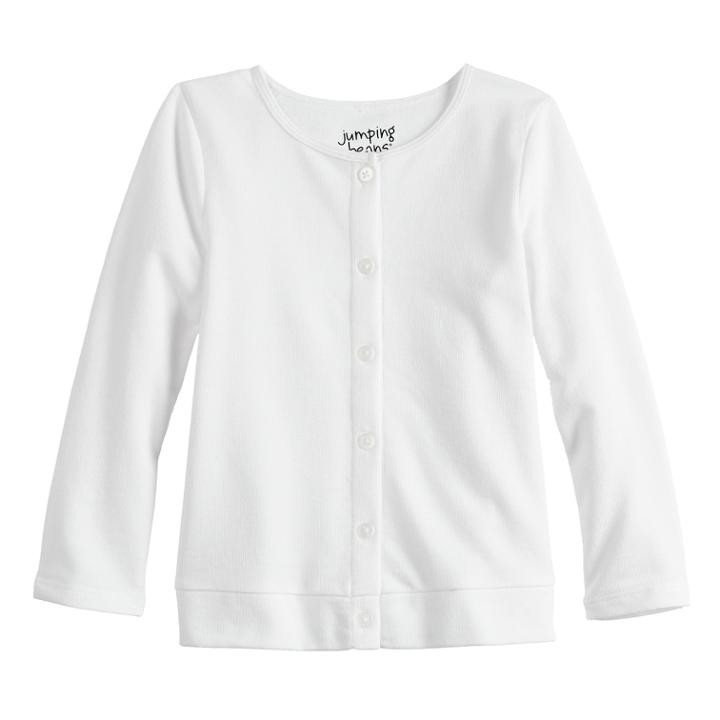 Baby Girl Jumping Beans&reg; Button-up Cardigan Sweater, Size: 12 Months, White
