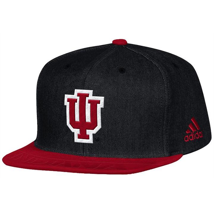 Adult Adidas Indiana Hoosiers Player Snapback Cap, Men's, Black