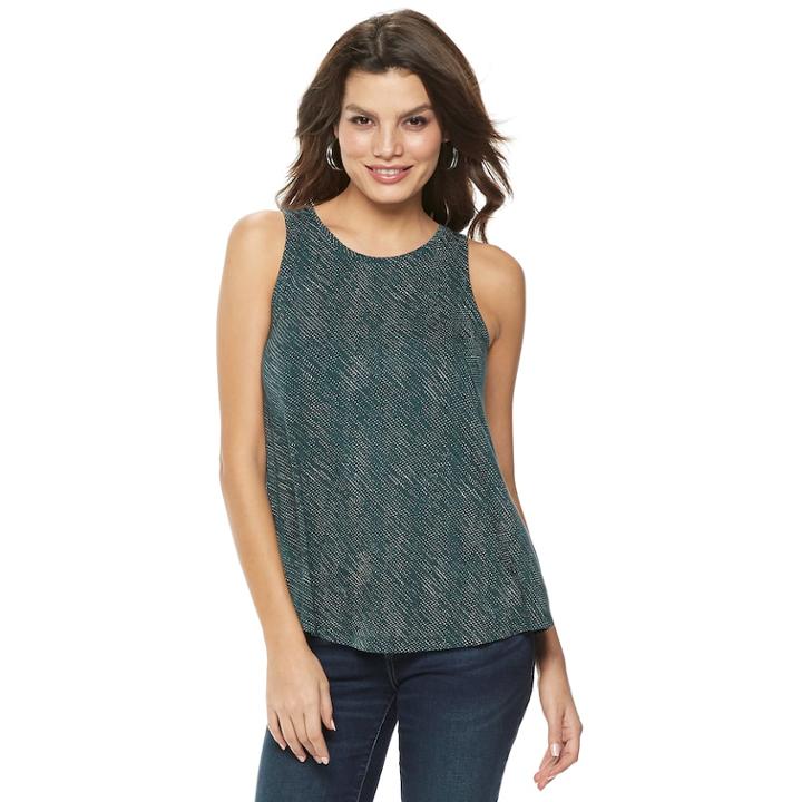 Women's Apt. 9&reg; High Neck Swing Tank, Size: Medium, Dark Green