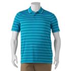 Big & Tall Croft & Barrow&reg; Classic-fit Striped Performance Polo, Men's, Size: 4xl Tall, Turquoise/blue (turq/aqua)