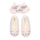 Girls 4-16 Elli By Capelli Kitty Cat Slipper & Eye Mask Set, Size: 10/11, Dark Pink