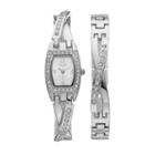 Folio Women's Crystal Half-bangle Watch & Bracelet Set, Grey