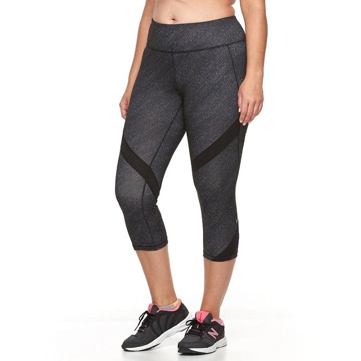 Plus Size Women's Tek Gear&reg; Performance Capri Workout Leggings, Size: 3xl, Black