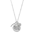 Elephant, Clover & Wishbone Charm Long Necklace, Women's, Silver