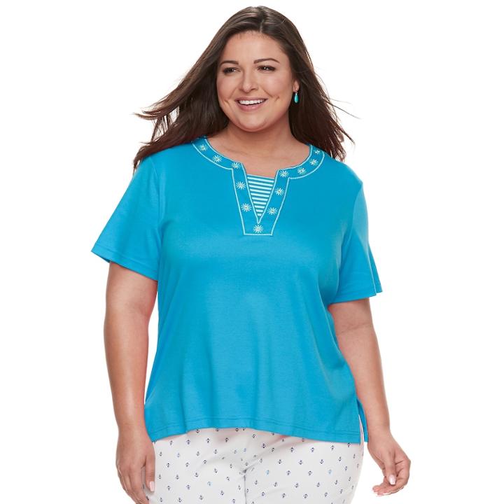 Plus Size Cathy Daniels Stars & Stripes Top, Women's, Size: 1xl, Blue