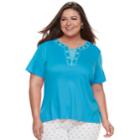 Plus Size Cathy Daniels Stars & Stripes Top, Women's, Size: 1xl, Blue