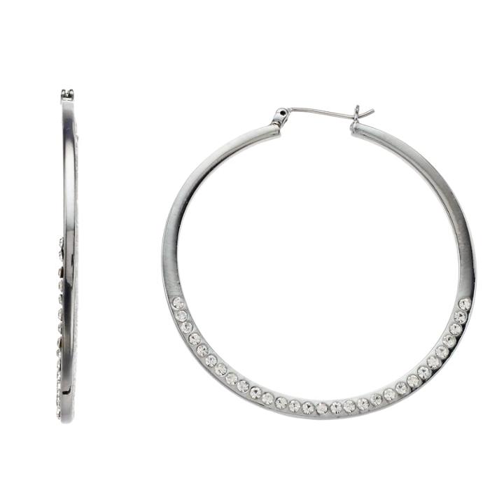 Simply Vera Vera Wang Simulated Crystal Hoop Earrings, Women's, Black