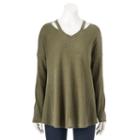 Women's Olivia Sky Textured Cutout Tee, Size: Xl, Green Oth