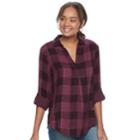Women's Sonoma Goods For Life&trade; Print Popover Shirt, Size: Large, Purple