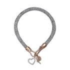 Brilliance Silver Tone Rose Charm Mesh Bracelet, Women's, Size: 8, White