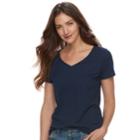 Women's Sonoma Goods For Life&trade; Essential V-neck Tee, Size: Xs, Blue (navy)