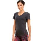 Women's Marika V-neck Vented Workout Tee, Size: Medium, Oxford