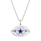 Sterling Silver Dallas Cowboys Football Pendant Necklace, Women's, Size: 24, Grey