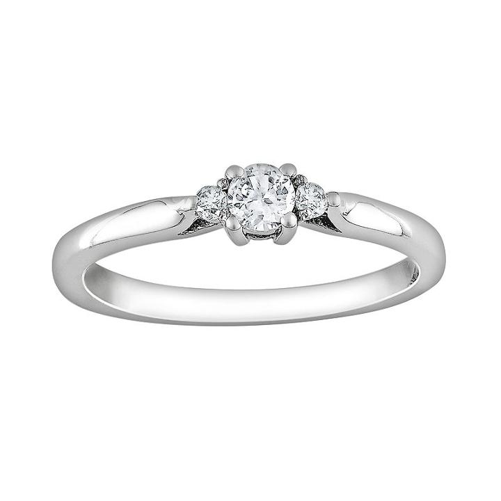 Sterling Silver Lab-created White Sapphire And Diamond Accent Ring, Women's, Size: 8