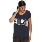 Women's Fila Sport&reg; Step Hem Graphic Tee, Size: Large, Blue (navy)