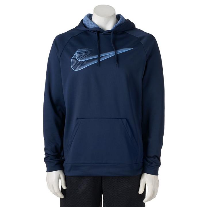 Men's Nike Therma Pull-over Hoodie, Size: Large, Light Blue