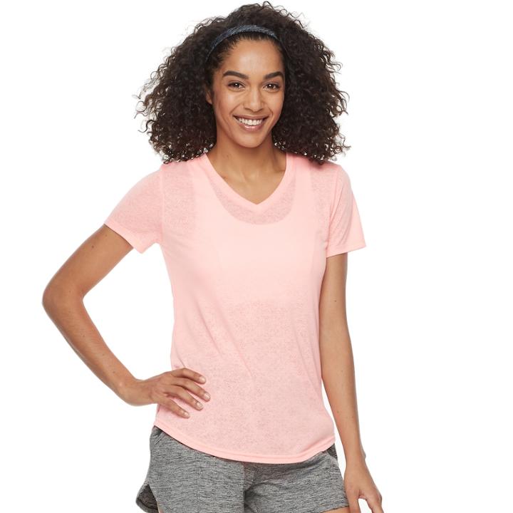 Women's Tek Gear&reg; Short Sleeve Tee, Size: Xl, Med Pink