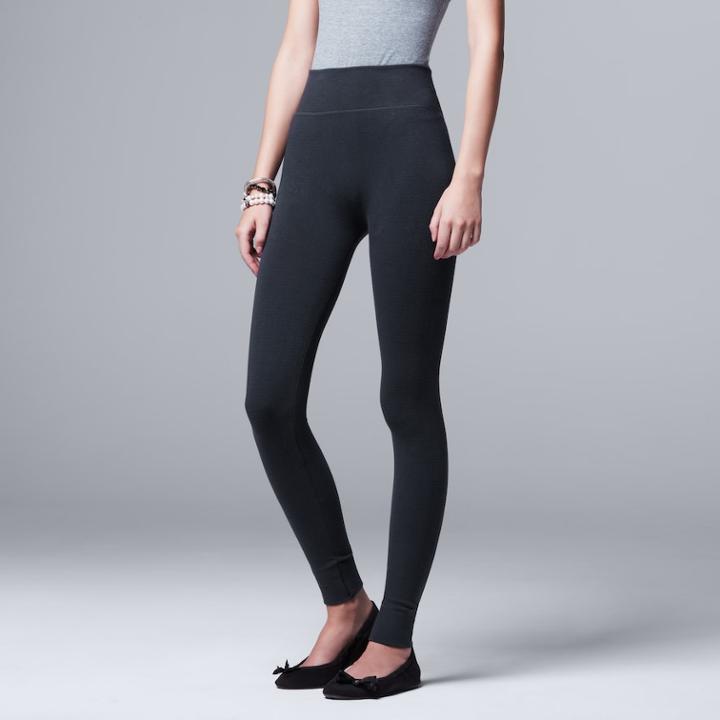Women's Simply Vera Vera Wang Seamless Twill Leggings, Size: Small, Med Grey