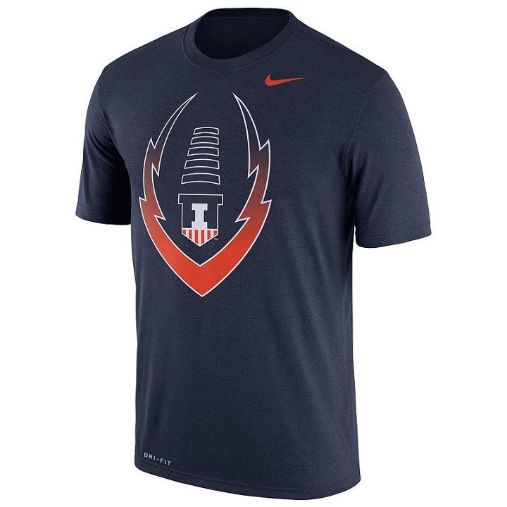 Men's Nike Illinois Fighting Illini Legend Football Icon Dri-fit Tee, Size: Large, Multicolor