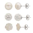 Pearlustre By Imperial Freshwater Cultured Pearl, Mother-of-pearl & Crystal Stud Earring Set, Women's