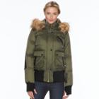 Women's Triple Star Quilted Bomber Jacket, Size: Medium, Lt Green