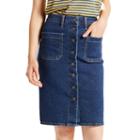 Women's Levi's Button-front Jean Skirt, Size: 6/28, Med Blue
