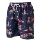 Men's Croft & Barrow&reg; Tropical Microfiber Swim Trunks, Size: Xl, Med Blue