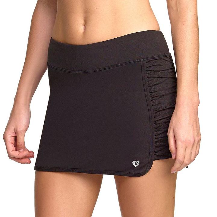 Women's Colosseum Sidewinder Ruched Tennis Skort, Size: Xs, Black