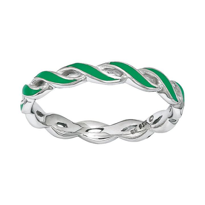 Stacks And Stones Sterling Silver Stack Ring, Women's, Size: 5, Green