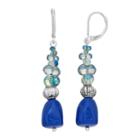 Napier Blue Beaded Linear Drop Earrings, Women's
