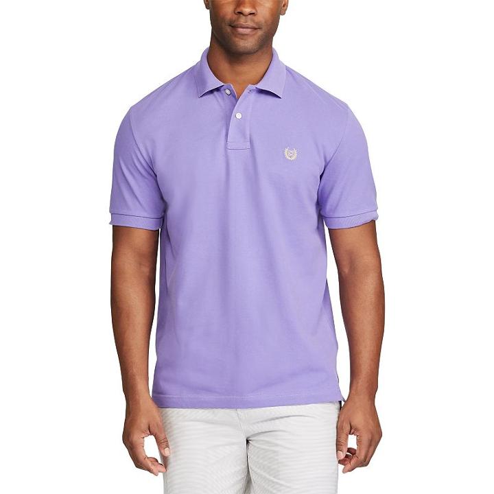 Men's Chaps Stretch Solid Pique Polo, Size: Xxl, Purple