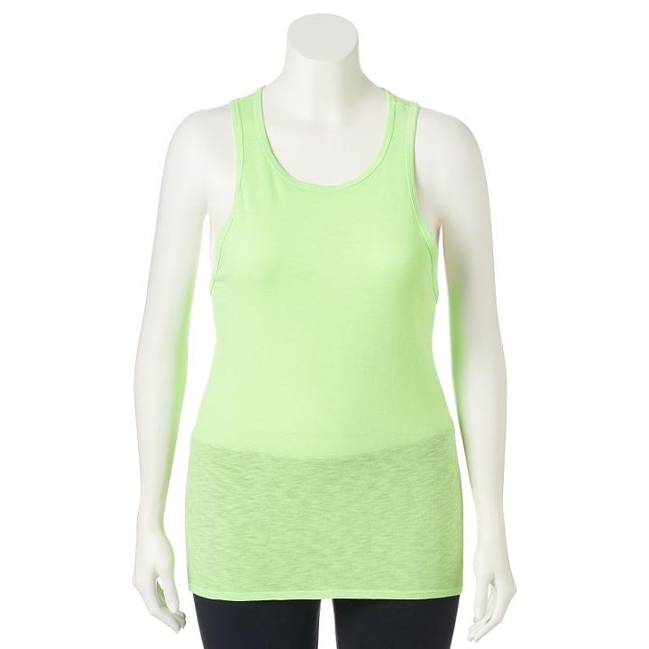Juniors' Plus Size So&reg; High Neck Slub Tank Top, Girl's, Size: 3xl, Brt Green
