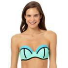 In Mocean Beach Riot Colorblock Bikini Top, Size: Xl, Lt Green