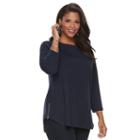 Plus Size Croft & Barrow&reg; Side-zip Boatneck Top, Women's, Size: 3xl, Blue