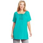 Plus Size Just My Size Crochet-trim Tunic, Women's, Size: 3xl, Green Oth