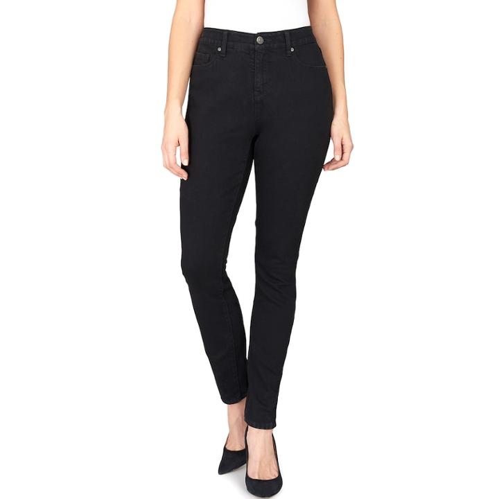 Petite Gloria Vanderbilt Curvy Fit Mid-rise Skinny Jeans, Women's, Size: 6 Petite, Grey (charcoal)