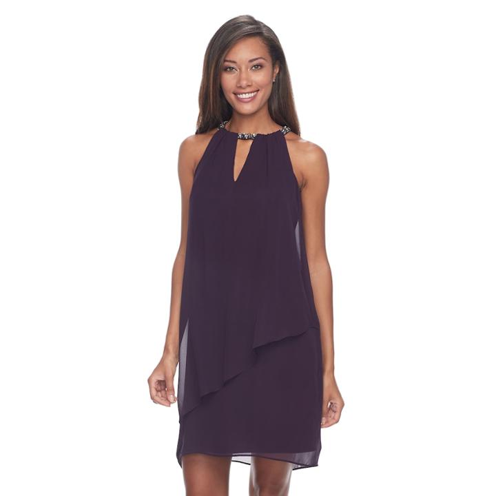 Women's Jessica Howard Beaded Popover Dress, Size: 6, Dark Red