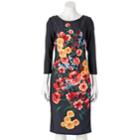 Women's Indication Scuba Floral Sheath Dress, Size: 4, Oxford