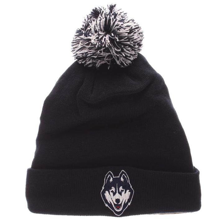 Adult Zephyr Uconn Huskies Pom Knit Beanie, Men's, Multicolor