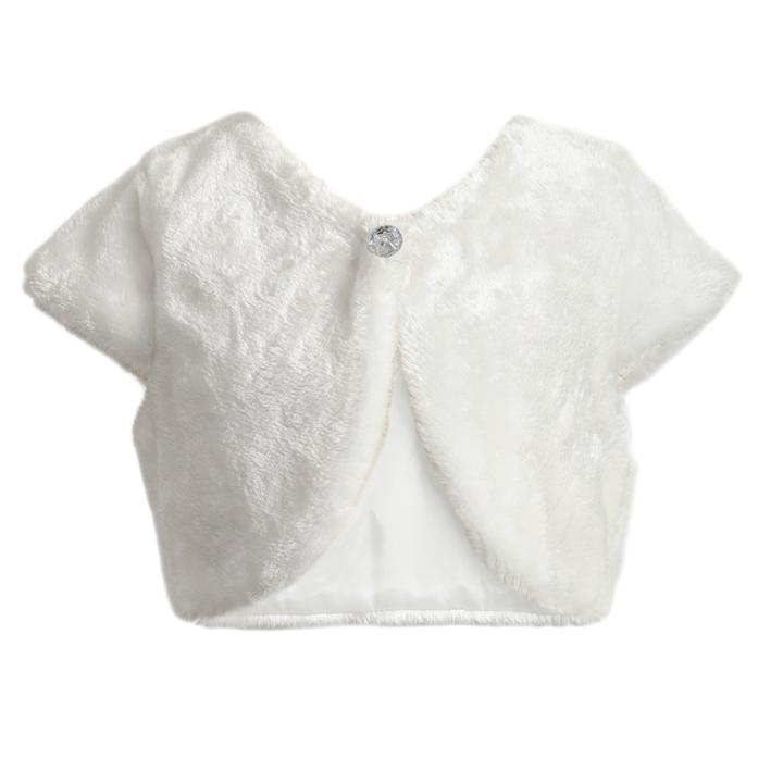 Girls 7-16 Emily West Faux Fur Shrug, Size: 10-12, White