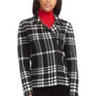 Women's Chaps Plais Asymmetrical Sweater Jacket, Size: Large, Black