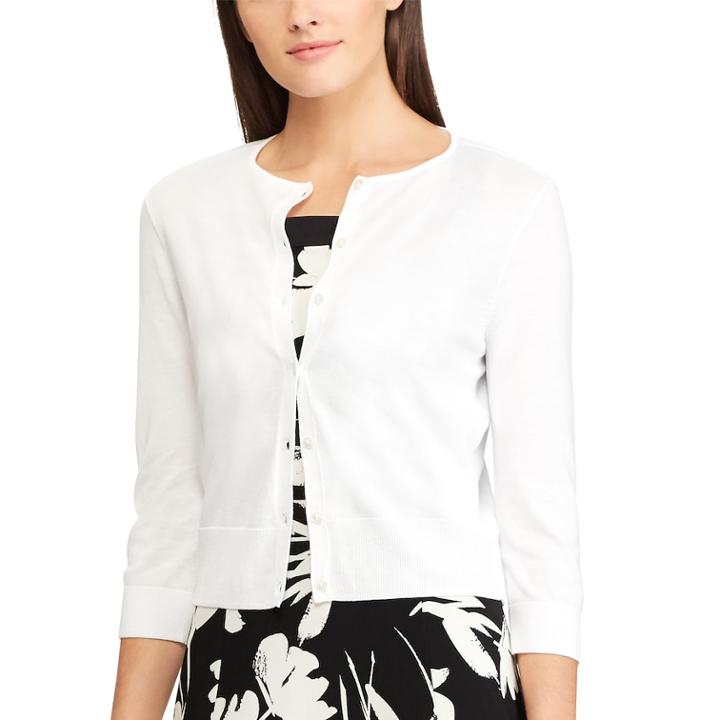 Women's Chaps Button-front Cardigan, Size: Xl, White
