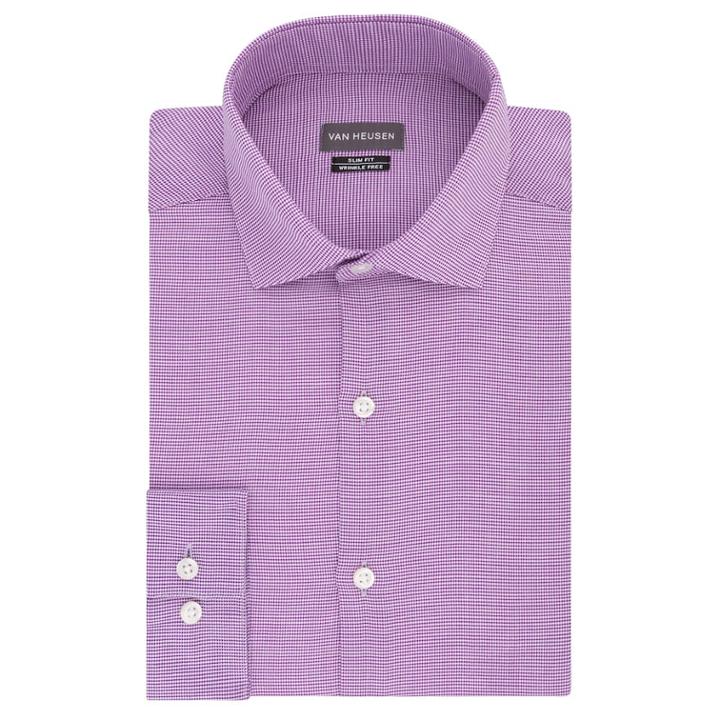 Men's Van Heusen Regular-fit Comfort Soft Wrinkle-free Dress Shirt, Size: S 32-33, Purple
