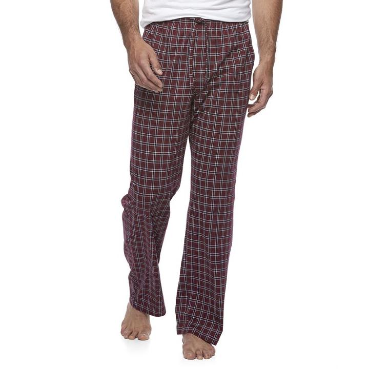 Men's Croft & Barrow&reg; True Comfort Patterned Lounge Pants, Size: Large, Red