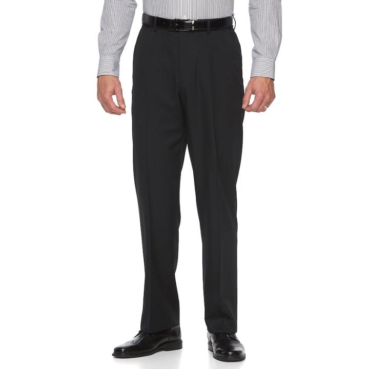 Men's Croft & Barrow&reg; Classic-fit Easy-care Flat-front Dress Pants, Size: 36x32, Black