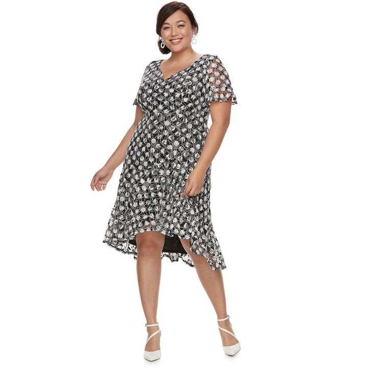 Plus Size Chaya Wrap Peplum Hem Dress, Women's, Size: 18 W, Grey (charcoal)
