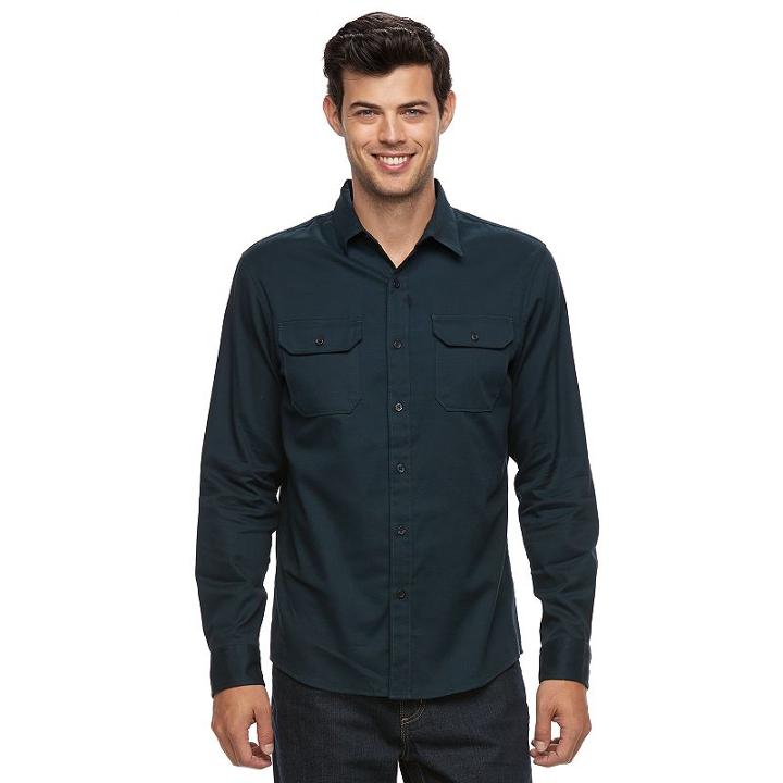 Men's Apt. 9&reg; Slim-fit Flex Stretch Button-down Shirt, Size: Xlg Slim, Turquoise/blue (turq/aqua)