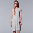 Women's Simply Vera Vera Wang Ribbed T-shirt Dress, Size: Large, Grey
