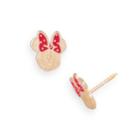 Disney Minnie Mouse 14k Gold Textured Stud Earrings - Kids, Girl's, Yellow